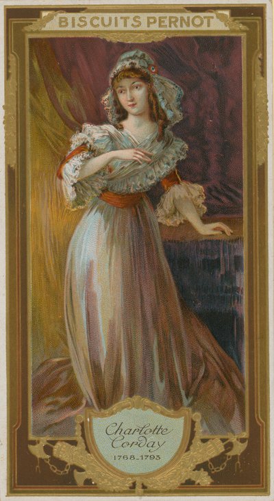 Charlotte Corday, mördare av den franska revolutionära jakobinska ledaren Jean-Paul Marat av French School