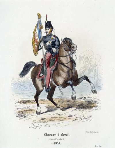 Jägare till häst: Porte - Standard 1854 - i "" Histoire de l