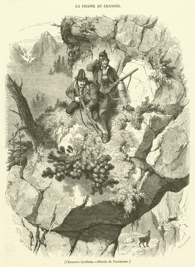 tyrolska jägare (gravyr) av French School