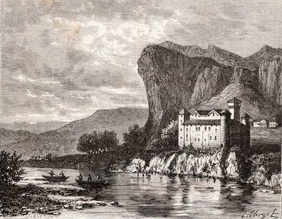 Chateau de la Caze en Lozere - gravyr i "La France illustree: geografi, historia, statistisk administration" av V.A. Malt-brunt. 1884 av French School