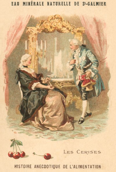 Körsbär (chromolitho) av French School