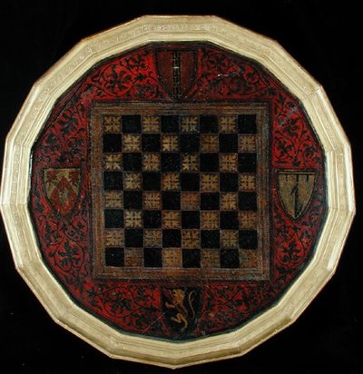 Schackbräde med fyra vapen, c.1400-30 av French School