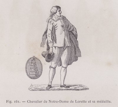 Riddare av Notre-Dame de Lorette och hans medalj (gravyr) av French School