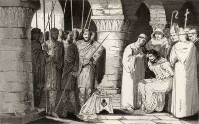 Childeric III (714-51) är detroniserad och begränsad till ett kloster, från 