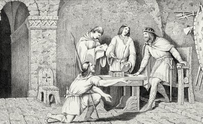 Childeric I (d.481) och berättelsen om de två halvorna av guldmyntet, från 