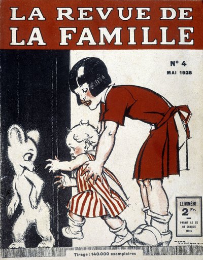 Barn och Puh. Omslag till "La revue de la famille" från maj 1928. av French School