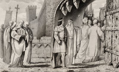 Chilperic I (539-84) i en religiös procession, från 