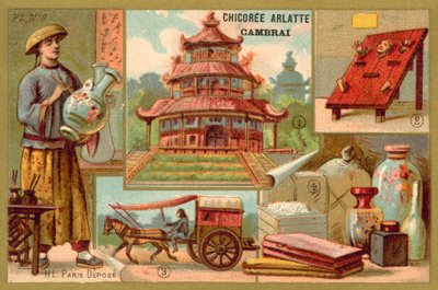 Kina (chromolitho) av French School