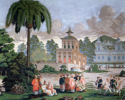 Chinoiserie - tapeter på hotel de Plouer i Saint Malo (Saint-Malo). av French School