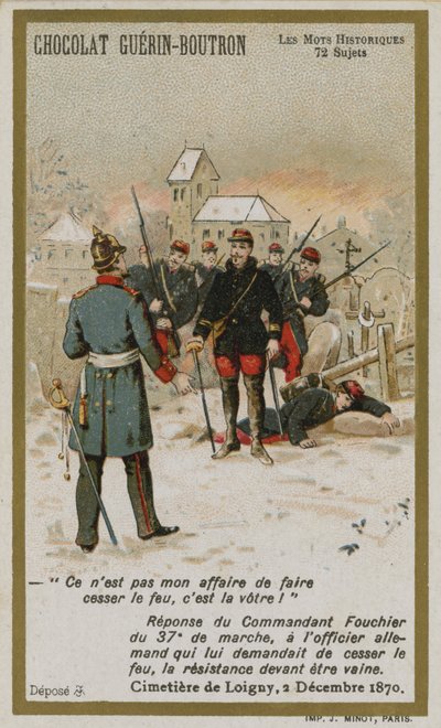 Chocolat Guerin-Boutron byteskort, Historic Words-serien (chromolitho) av French School