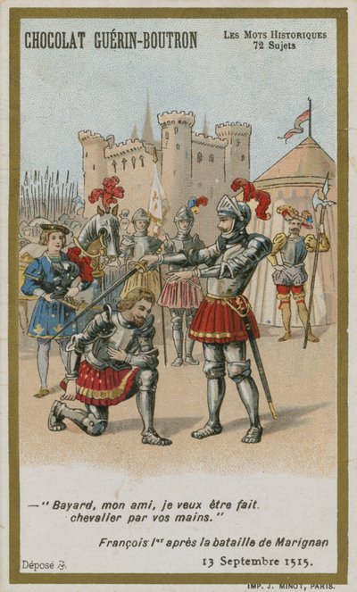 Chocolat Guerin-Boutron handelskort, Historic Words-serien av French School
