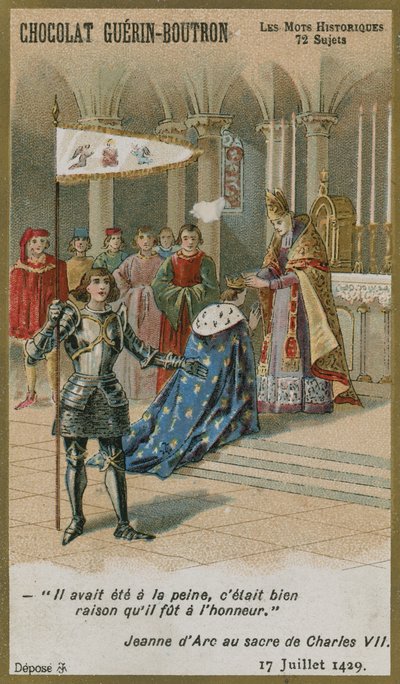 Chocolat Guerin-Boutron handelskort, Historic Words-serien av French School