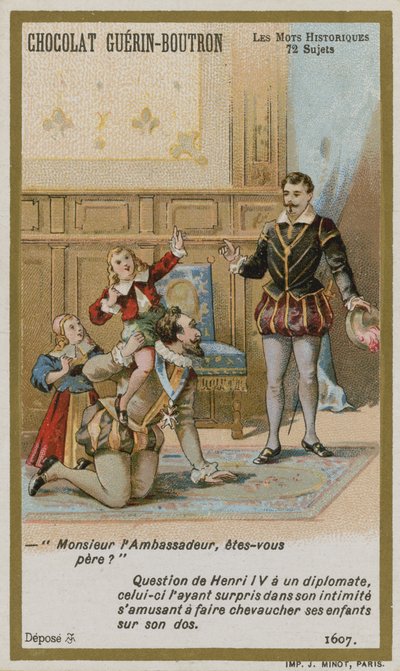 Chocolat Guerin-Boutron handelskort, Historic Words-serien av French School