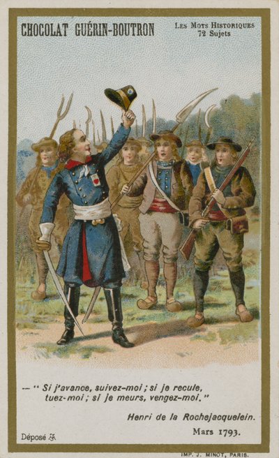 Chocolat Guerin-Boutron handelskort, Historic Words-serien av French School