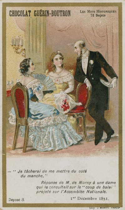 Chocolat Guerin-Boutron handelskort, Historic Words-serien av French School