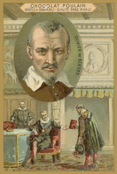 Choklad Poulain handelskort, Olivier de Serres av French School