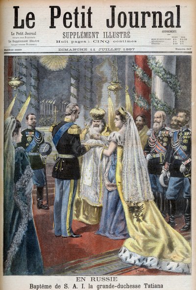 Dop av storhertiginnan Tatiana av Ryssland, illustration för Le Petit Journal av French School