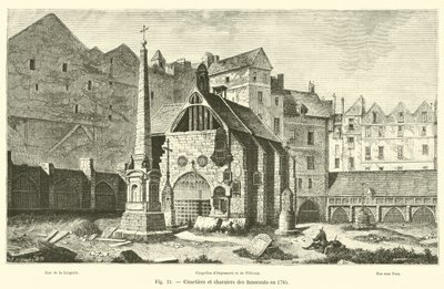 Kyrkogård och massgravar för de oskyldiga 1785 av French School