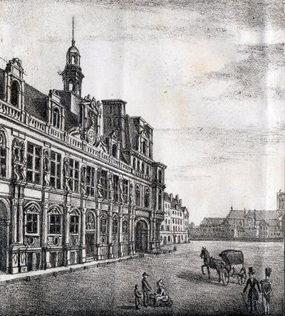 Stadshuset - "Alphabet Picturesque des Monumens de Paris" c.1840 (gravyr) av French School