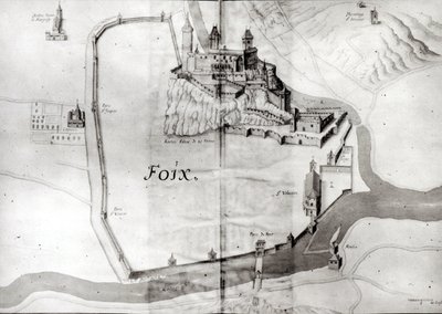 Staden Foix, från Grand Atlas, tidigt 1600-tal (wc på papper) av French School