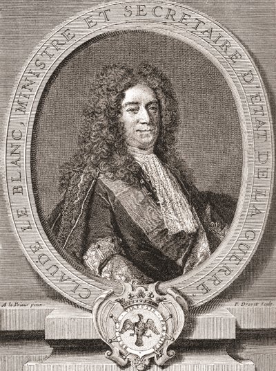 Claude Le Blanc, 1669 1728. Fransk kunglig tjänsteman från den antika regimen och två gånger krigsminister. Från Les Heures Libres publicerad 1908. av French School