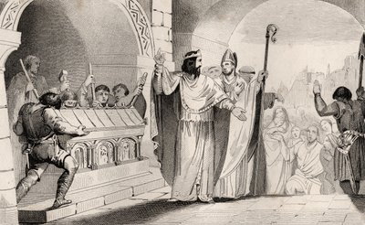 Clovis II (635-57) Säljer silver och guld från helgedomen för att föda de fattiga, från 
