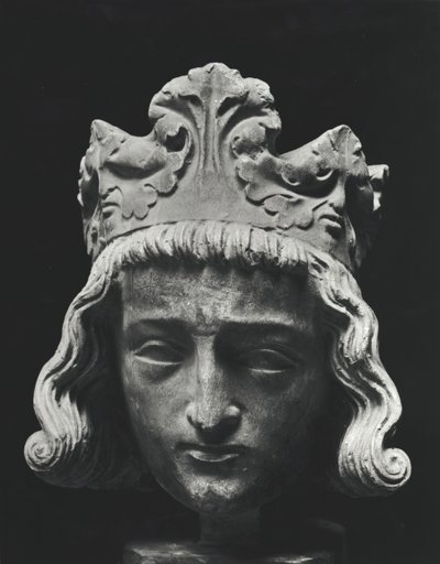 Clovis II (c.634-657), merovingisk frankisk kung av Neustrien och Bourgogne (639-657), från Abbey of Saint-Denis, original från 1200-talet (gipsavgjutning) av French School