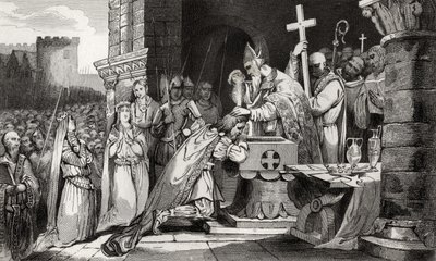 Clovis I (465-511) Döpt med män från sin armé före slaget vid Tolbiac, från 