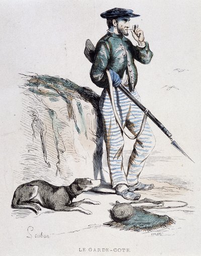 Kustbevakningen 1800-talet av Soubon av French School
