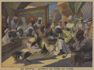 Tuppkamp i Kairo (färg litho) av French School