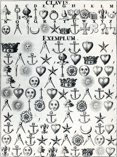 Kodspråk, från Cryptographia, eller hemlig skrift och riktig korrespondens av Johann Balthasar Friderici, publicerad i Hamburg 1685 av French School