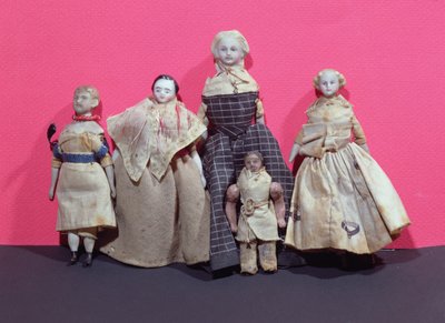 Samling dockor, möjligen använt av Honore de Balzac (1799-1850) som ett minne till La Comedie Humaine av French School