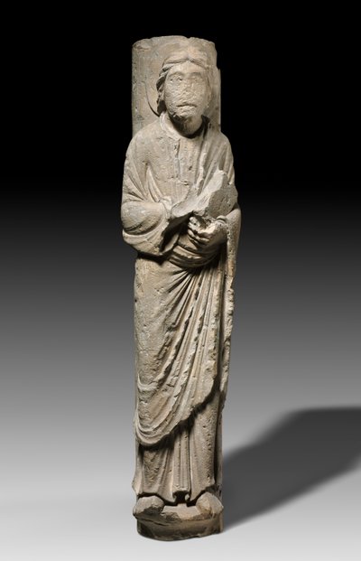 Kolumnfigur av en apostel, Châlons-sur-Marne, ca 1180 (kalksten) av French School