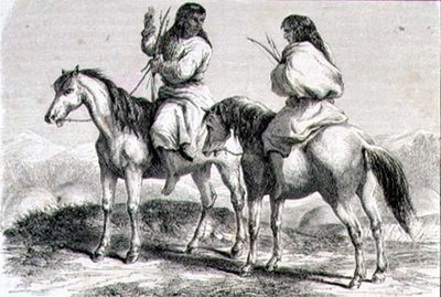 Comanche-indianer på 1860-talet (gravyr) av French School