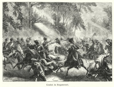 Combat de Roquencourt (gravyr) av French School
