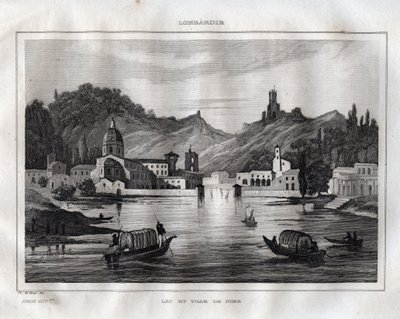 Como - Comosjön - Lake Come - Gravyr från "" Pittoreska Italien"" av M. de Norvins, Ch. Nodier 1834-1836. av French School