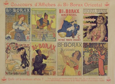 Tävling om bästa affisch för det franska rengöringsmedlet Bi-Borax Oriental, 1898 av French School