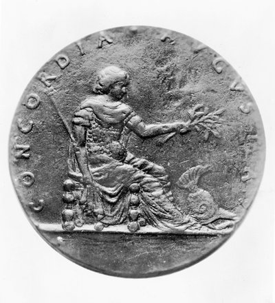 Concordia, på baksidan av en medaljong som visar Louis XI (brons) av French School