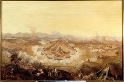 Erövring av Algeriet: "" Slaget vid Isly den 16/08/1844 ställer marockanerna som stöder Abd el Kader till fransmännen"" Målning av den franska skolan. 1844 Paris, Musee de l