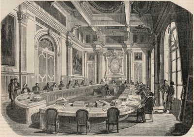 Statsrådet - Kommittérum - Gravyr i "Tableau-de-Paris" av Edmond Texier 1852 av French School