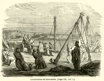 Construction du tabernacle (gravyr) av French School