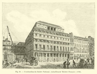 Byggandet av Nationalteatern, för närvarande Theatre Francais, 1789 av French School