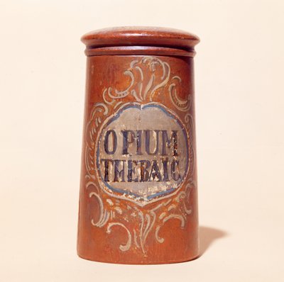 Behållare för Thebaic Opium (målat trä) av French School