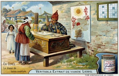 Coree: spåkvinnan - chromo. Liébig, v.1900 av French School