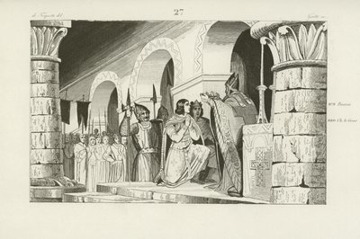 Kröning av Ludvig III och Carloman som kungar av Västfrankien, 879 av French School