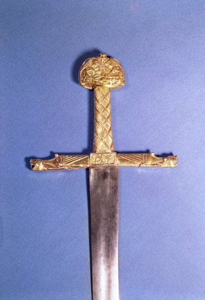 Kröningssvärd av kungarna av Frankrike, tillhörande Karl den Store (742-814) känt som `Joyeuse (metall) av French School