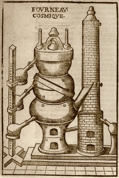 Cosmic Oven, från La Theotechnie Ergocosmique av Annibal Barlet (1653) illustrerad i en magisk historia publicerad i slutet av 1800-talet av French School