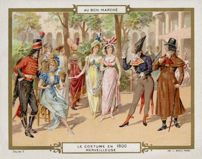 Kostym 1800 - merveilleuse (chromolitho) av French School