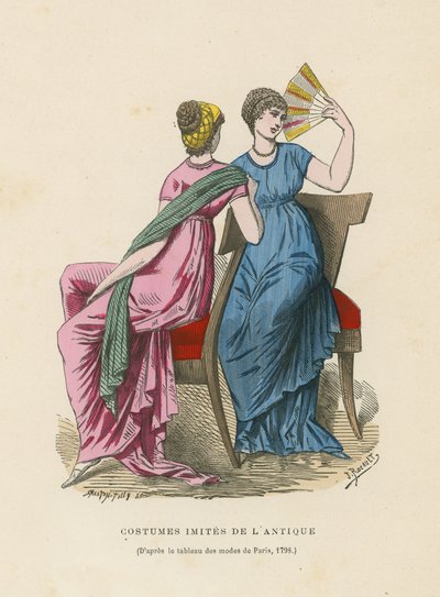 Kostymer som imiterar antiken, 1798 av French School