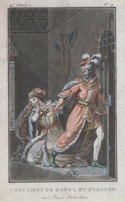 Kostymer av Raoul och Isaure, från operan Raoul Barbe-Bleue, 1790 av French School